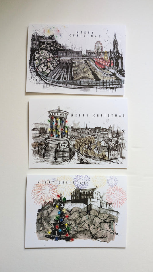 Festive Edinburgh Christmas card pack