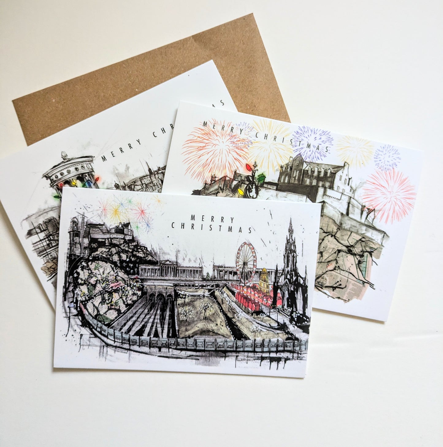Festive Edinburgh Christmas card pack