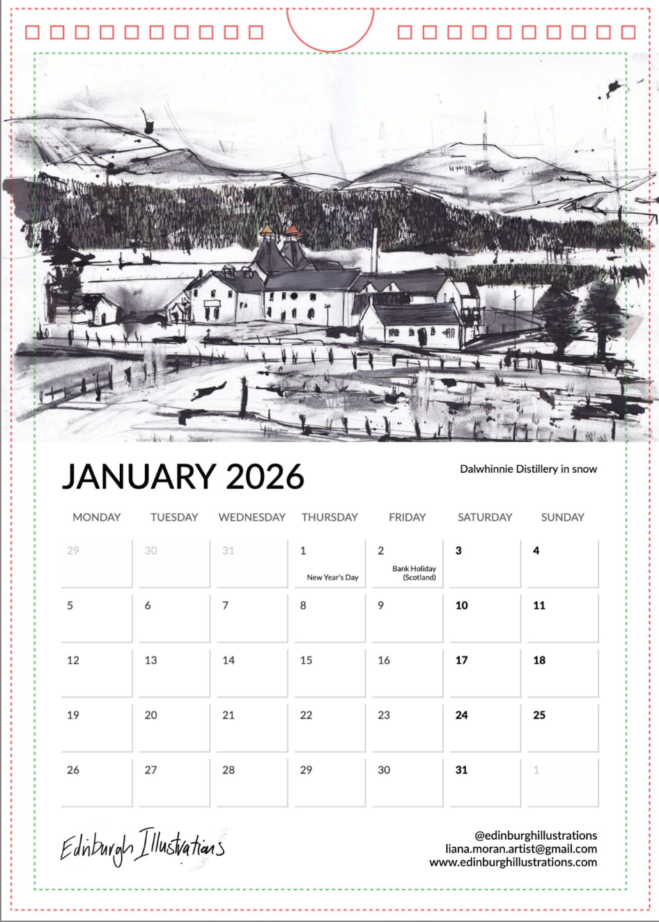 Distilleries of Scotland 2026 Calendar