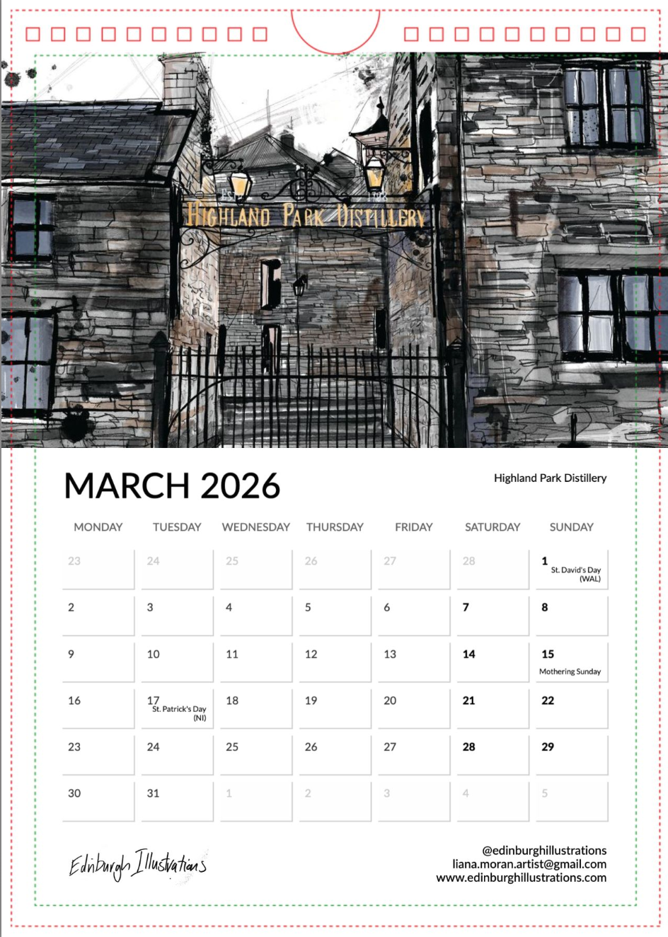 Distilleries of Scotland 2026 Calendar