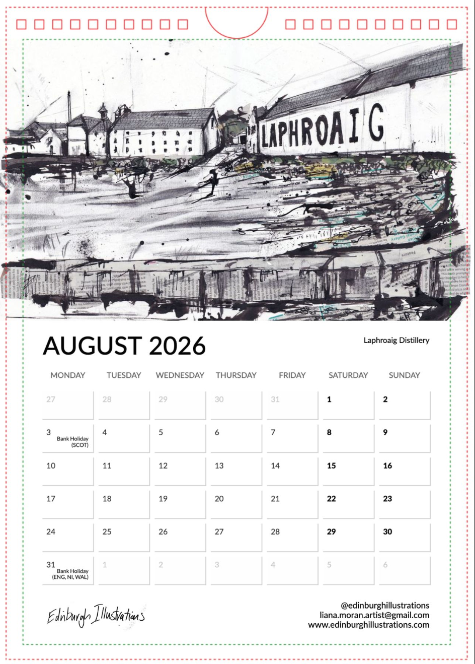 Distilleries of Scotland 2026 Calendar