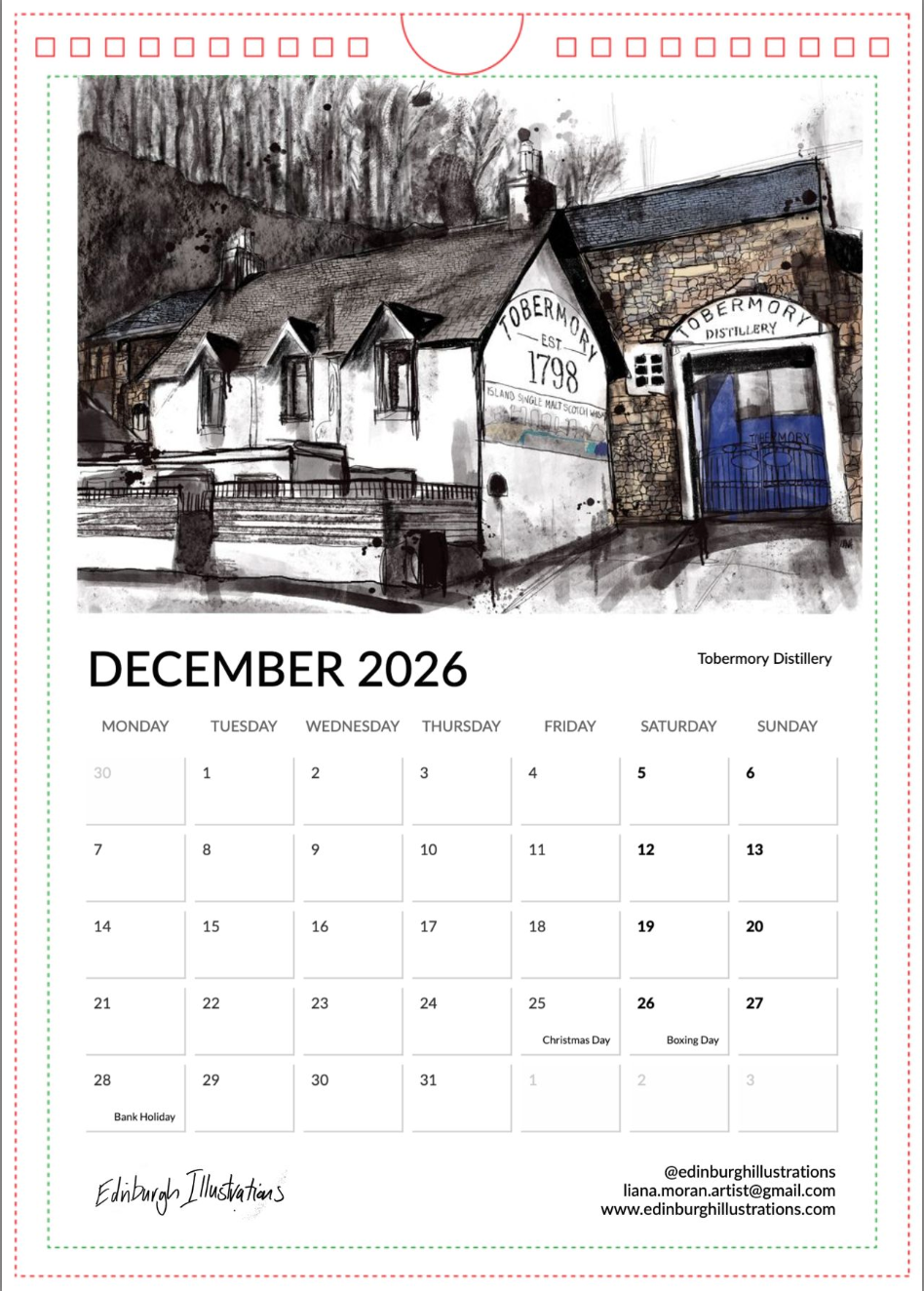 Distilleries of Scotland 2026 Calendar