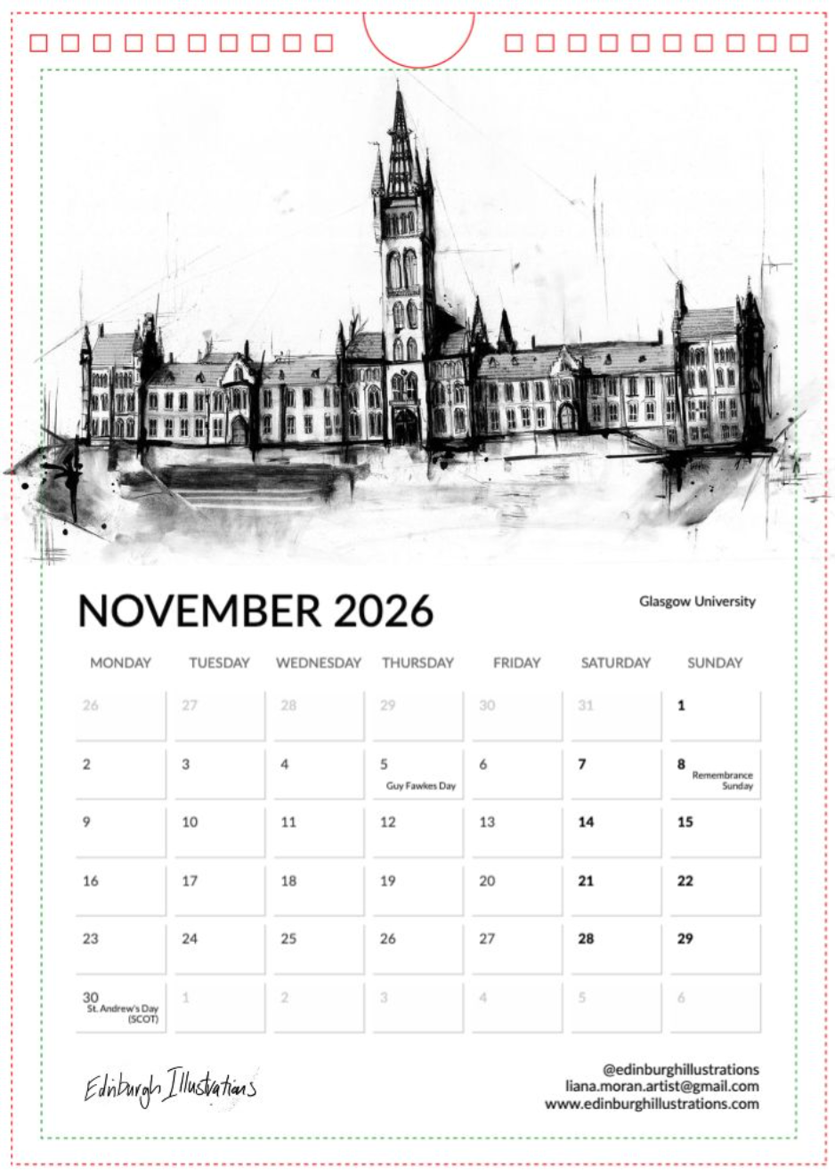 Scotland 2026 Calendar