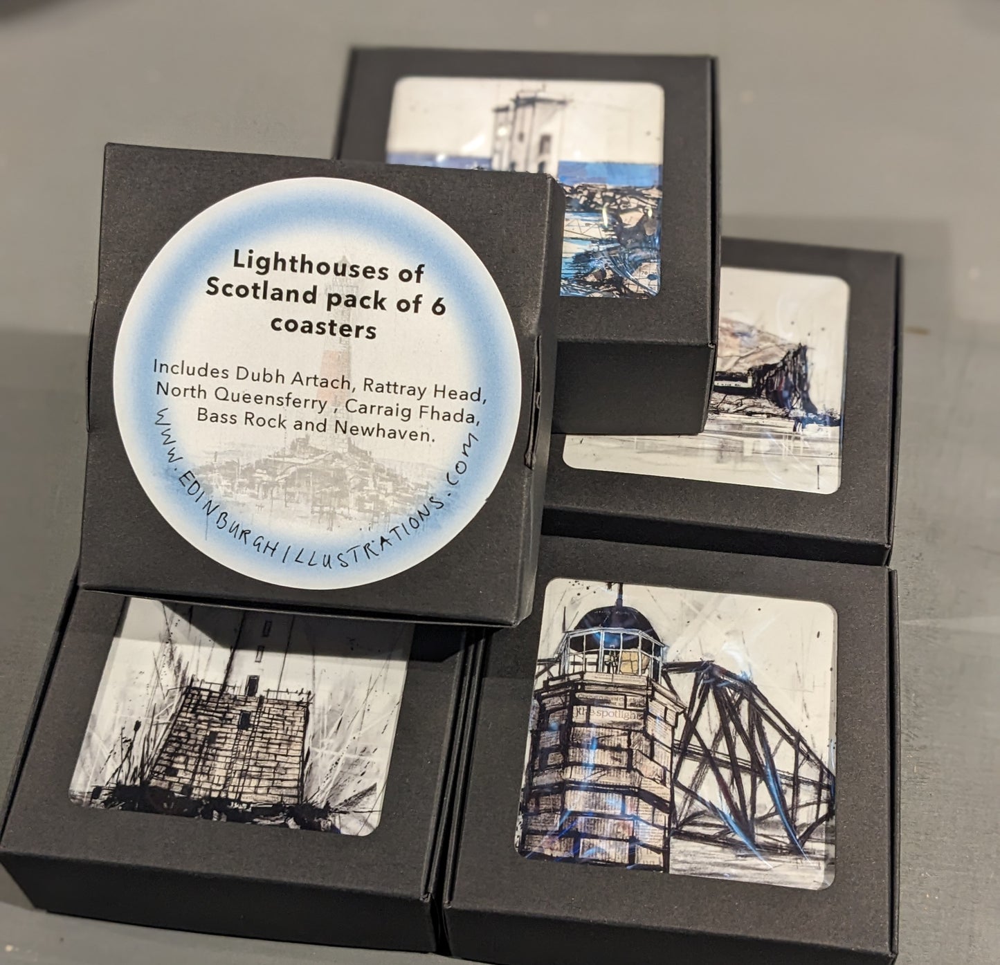 Lighthouses of Scotland Coaster set