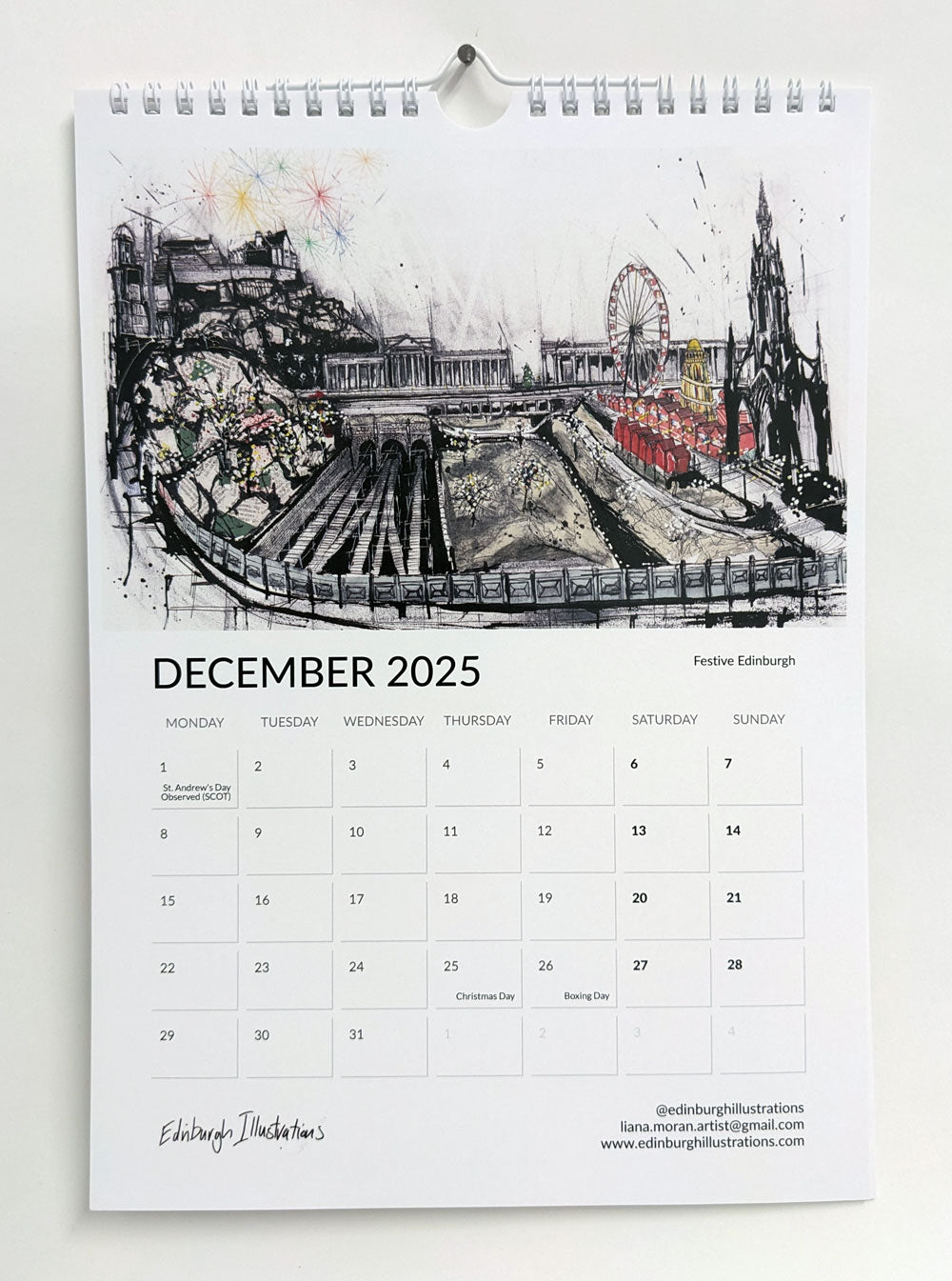 Scotland 2025 Calendar – Edinburgh Illustrations Ltd