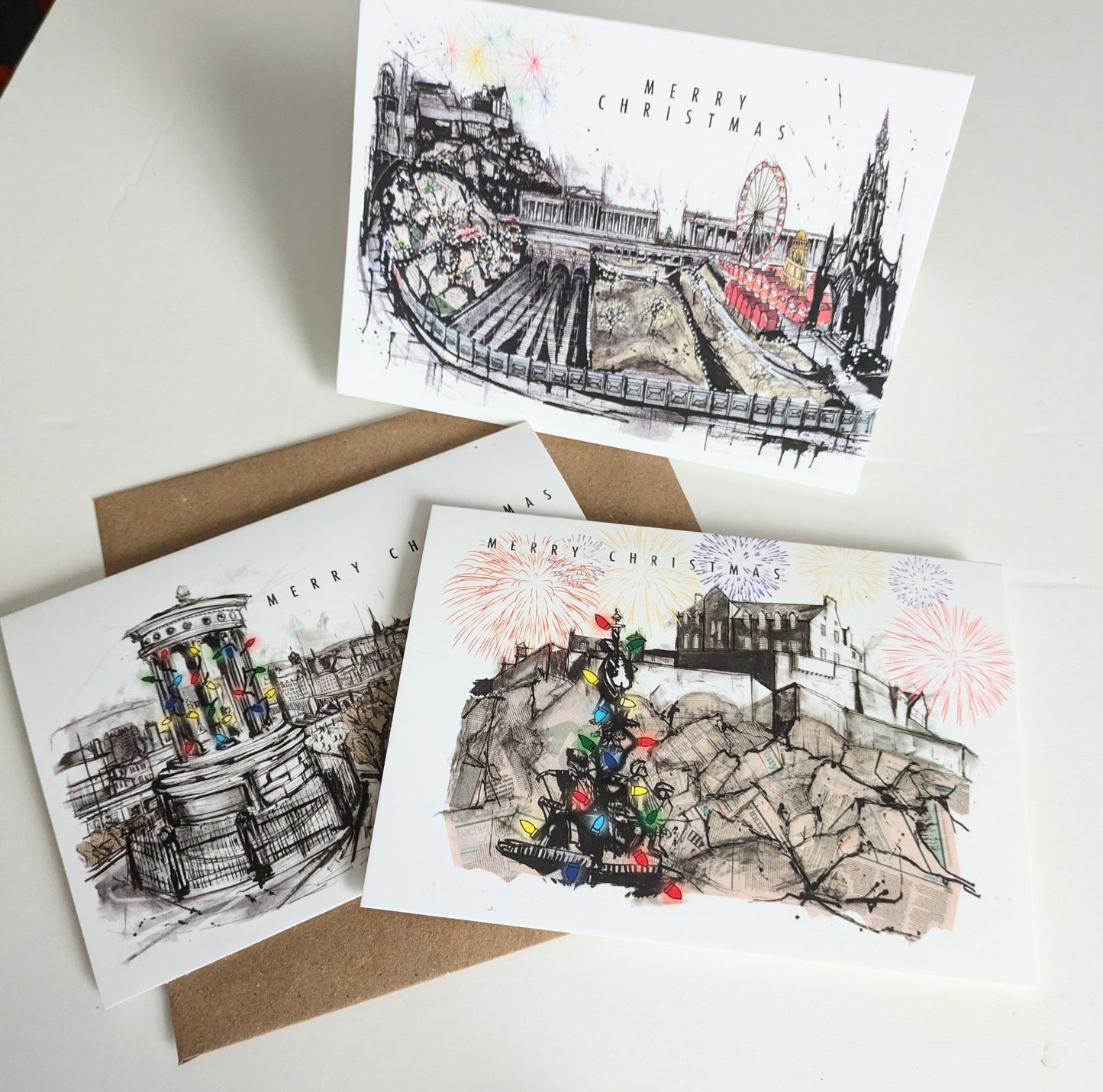 Festive Edinburgh Christmas card pack