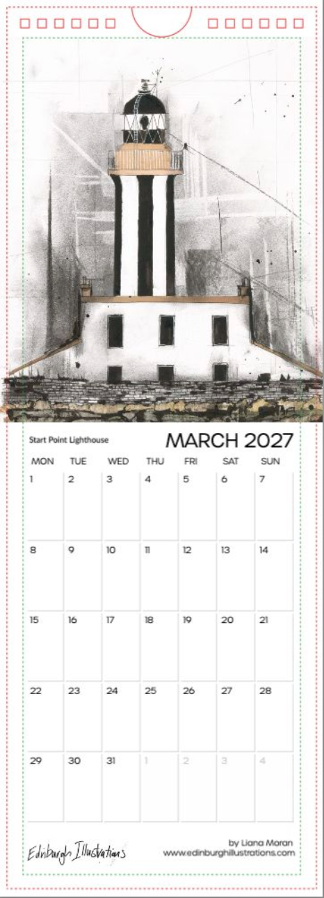 Lighthouses of Scotland Calendar 2027